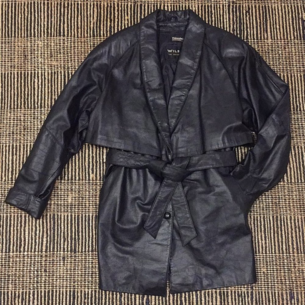 Vintage Wilsons Unique Cut 100% Leather Coat